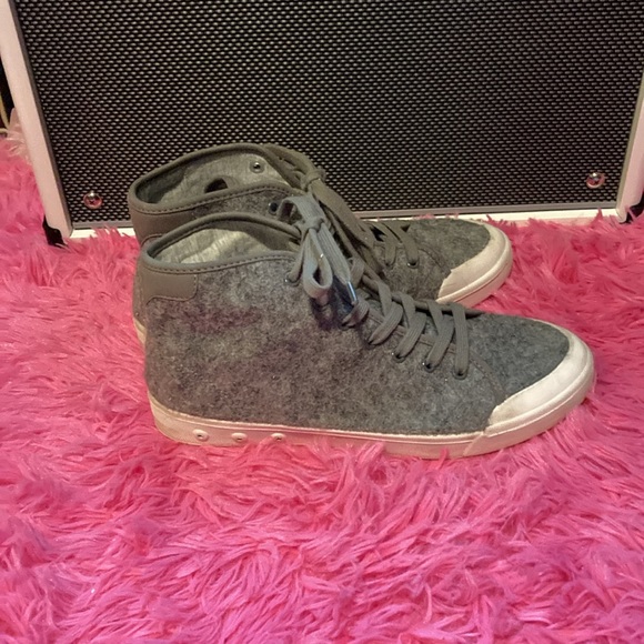 Rag & Bone Standard Issue wool felt gray high top sneakers size EU40/US10 - Picture 3 of 14